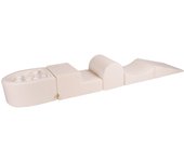 Bloques de escalada de espuma para niños pequeños Boucle White MeowBaby® 4 elementos con piscina de bolas 57x45x30cm 250x45x30 cm