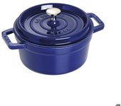 Cocotte Fonte Emaillée Ronde Bleu Intense 22cm...