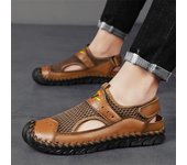 Sandalias de verano para hombre Zapatos casuales de malla transpirable 39 negro