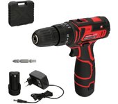 Taladro Atornillador 12 V. con 2 Velocidades y Percutor. Batería 1.300 mAh. Par Apriete 35 Nm.