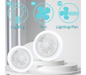 Lámpara de ventilador pequeña E27, ventilador eléctrico silencioso, luz de techo, lámpara de estudio, comedor, accesorio de iluminación blanco White Light blanco