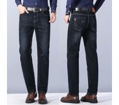Pantalones vaqueros para hombre, nuevos pantalones de verano para hombre, de sección delgada, sueltos, rectos, de negocios, de mediana edad, de sección de verano, pantalones casuales largos 28 negro