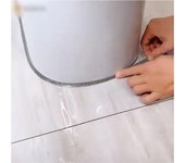 Cinta para espacios de azulejos, pegatinas decorativas impermeables a prueba de moho, costura para suelo de habitación, zócalo, pared, techo, zócalo (pegamento) negro