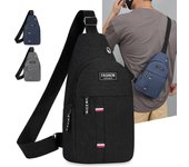 Bolso de pecho para hombre, bolso cruzado de un solo hombro, gran capacidad, para deportes al aire libre y ocio, bolso de hombro pequeño de moda, gran capacidad negro