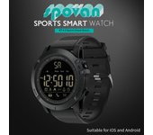 Reloj deportivo inteligente digital para hombres con podómetro para iOS y Android resistente al agua hasta 50 m PR1-2 negro