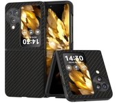 Funda de teléfono de cuero de fibra de carbono de lujo para OPPO Find N3 Flip 5G Find N2 Flip cubierta de protección a prueba de golpes Oppo Find N3 Flip marrón claro