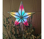 Adorno para árbol de Navidad, estrella, iluminación suave impermeable, alimentado por batería, LED brillante, estrella de cinco puntas, adorno para árbol de Navidad A