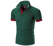 Camiseta con bordado de ciervo, Polo de manga corta de verano para hombre, Polos de algodón informales sólidos, camisetas para hombre, ropa de moda para hombre M