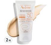 Crema solar Avene Mineral Tone-Up SPF50+ PA+++, 50 ml, 2 unidades