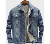 Chaqueta vaquera coreana de moda para hombre: abrigo de terciopelo grueso, holgado, fresco y cálido para otoño/invierno. Double Extra Large