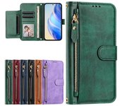 Funda abatible para Blackview A52 Pro, A53, Oscal Tiger 12, Modern Color 8, Wave 6C, Shark 9 5G, de cuero, con ranura para tarjetas, cierre de cremallera. Blackview A52/A52 Pro azul