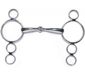 Broca de mordaza holandesa de 3 anillos articulada de acero inoxidable JP Korsteel 6in plata