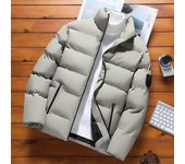 Parka Chaqueta Hombre Otoño Invierno Algodón Acolchado Cálido Engrosado Hombre Moda Cuello Alto Ropa Puffer Abrigos Jóvenes M caqui