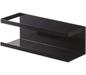 Yamazaki Jitsugyo 5131 - Estante magnético ancho, color negro, para almacenamiento flotante, fácil instalación, aprox.. Ancho 24,5 x profundidad 8,5 x alto 8,5 cm negro