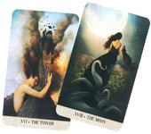 1 Juego de juego de mesa en inglés, Tarot de cartas de oráculo