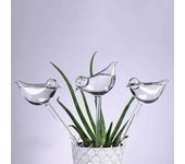 Globos de riego automático para bebederos de plantas, bombillas Aqua transparentes sopladas a mano con forma de pájaro