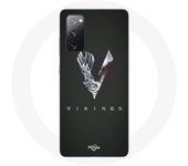 Coque pour Samsung Galaxy S20 FE Vikings Série Saison 6 logo V Epée Gris Fond Noir