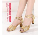 Zapatos de baile latino y de salón de suela blanda para mujeres adultas para bailes cuadrados 3.5cm rubber sole; 33 marrón