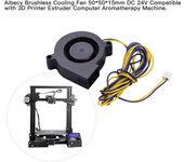 Aibecy - Ventilador de refrigeración sin escobillas, 2 piezas, 50 x 50 x 15 mm, 24 V CC, compatible con extrusora de impresora 3D 2pcs negro