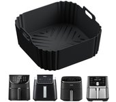 Revestimientos de silicona para freidora de aire de 22,5 cm, cesta antiadherente reutilizable para Ninja AF181, AF180, AF141, AF140 y otros accesorios para freidoras de aire de 5 a 8 cuartos de galón.