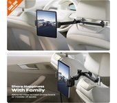 Soporte para tableta de coche, soporte para reposacabezas, compatible con iPad Air Mini y otros dispositivos móviles de 4,7 a 12,9 pulgadas. rojo