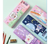 Estuche multifuncional con calculadora, sacapuntas, tarjeta de horarios de clases, pegatinas con nombres, útiles escolares, regalo para niños 1