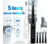 Potente cepillo de dientes eléctrico sónico ultrasónico, cepillo de dientes recargable con carga USB, cepillo de dientes electrónico lavable para blanquear los dientes J110