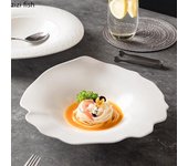 Plato hondo de cerámica irregular creativo para sopa, restaurante, postre, espaguetis, ensalada, vajilla especial.