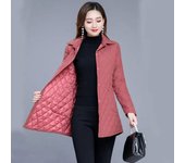 Chaqueta acolchada fina y cálida para otoño e invierno, chaqueta de manga larga, parkas nuevas para mujeres de mediana edad, tops acolchados de algodón, abrigo de algodón para madres XXXXL negro