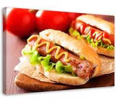 Cuadros en Lienzo Hot-Dog comida para gatos 60x40 rojo