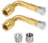 Paquete de 2 extensión de válvula de 90 grados adaptador de válvula de cobre extensión de válvula de ángulo válvula de coche válvula de neumático válvula de ángulo de extensión para coche motocicleta bicicleta 8x5x2cm