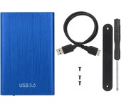 Carcasa externa para disco duro SSD SATA USB 3.0 de 2,5 pulgadas para portátil de 7 a 9,5 mm(azul) (No rojo