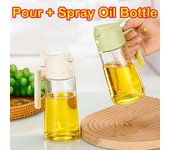 Pulverizador de cocina Dispensador de aceite en aerosol Dispensador de aceite 2 en 1 Pulverizador de aceite Mango cómodo Sartén para freír al aire para barbacoa Horno Freír carne