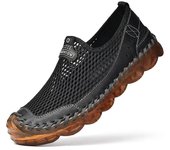 Sandalias informales de verano para hombre, zapatos de cuero transpirables 39-46 39 negro