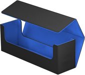 Baraja de cartas coleccionables vertical grande aproximadamente tarjeta PU funda magnética Pokemon varias cartas estuche negro, estuche, estuche, capacidad, 400+ almacenamiento, cuero,