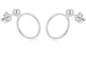 Les Trésors De Lily [R4014] - Boucles Argent 'Chorégraphie' argenté - 17x12 mm (cercle) plata