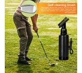 Cepillo limpiador de palos de golf, botella de agua exprimible, limpiador de palos de golf con clip, accesorios esenciales de golf para golfistas rojo