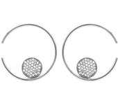 Les Trésors De Lily [R3623] - Créoles Argent 'Sissi' blanc argenté (rhodié) - 28 mm 10 mm