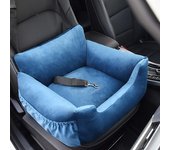 Perro gato asiento de coche cama sofá viaje funda para asientos de coche para perros pequeños medianos perros lavable asiento delantero trasero portador de mascotas 55x50x26cm azul
