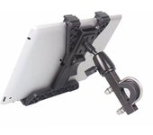 Soporte para tableta de bicicleta con abrazadera de metal Vástago de manillar antivibración Se adapta a tabletas de 7 a 10 pulgadas Todos los adaptadores de 4 clavijas estándar de la industria