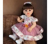 Recién llegado, muñeca bebé renacida de moda realista, 55 cm, niña princesa, pelo largo, bebé recién nacido, muñecas de juguete, traje para niño, regalos de Navidad y Pascua. 22 inch about 55 cm