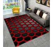 Alfombra de área de ilusión geométrica moderna abstracta 3D, alfombra para sala de estar, dormitorio, decoración de felpudo para sofá, alfombra antideslizante para juegos de niños 40cm x 60cm