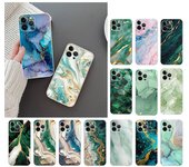 Funda de teléfono de mármol verde dorado para iPhone 15, 14 Pro Max, 13, 12, 11 Pro Max, XSMax, XR, 12, 13 mini y 14 Plus iPhone 13Pro