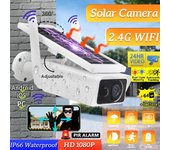 Cámara Solar WIFI de 3MP, cámara de vigilancia de seguridad CCTV inalámbrica, cámara IP impermeable IP66 de baja potencia con detección PIR de visión nocturna Without TF card
