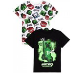 Minecraft Niños/Niños Creeper Camiseta (Paquete de 2) 11-12 negro/blanco
