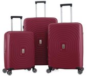 Lot de 3 valises Extensible Rigide Trolley Polycarbonate - LYS Paris 2401-3 - Rouge