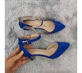 LOSLANDIFEN Sandalias de mujer de verano de gamuza de señoras tacones altos finos zapatos de fiesta de boda de mujer sandalias de punta abierta sexy con tiras en el tobillo zapato 35 negro