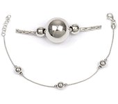 Les Trésors De Lily [R3721] - Pulsera de plata 'Marble' plateada (rodio) - 6 mm plata