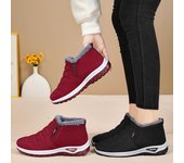 Botines casuales para mujer, zapatillas altas con forro de piel antideslizante, zapatos cálidos de invierno para caminar al aire libre y en interiores, botines de nieve con forro de felpa para mujer 36