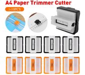 Cuchillas de repuesto para cortar papel A4/A5, cortador de papel de guillotina con regla extraíble para recortadores de fotografías, suministros para álbumes de recortes